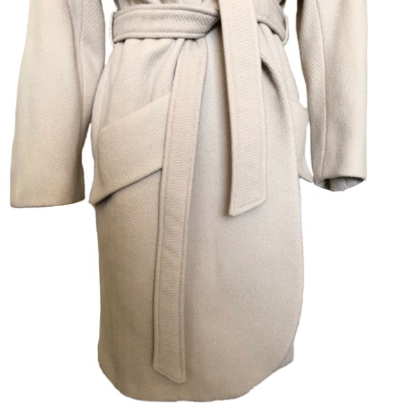 Vintage Alorna wool coat real fur collar Sz L - Picture 4 of 9